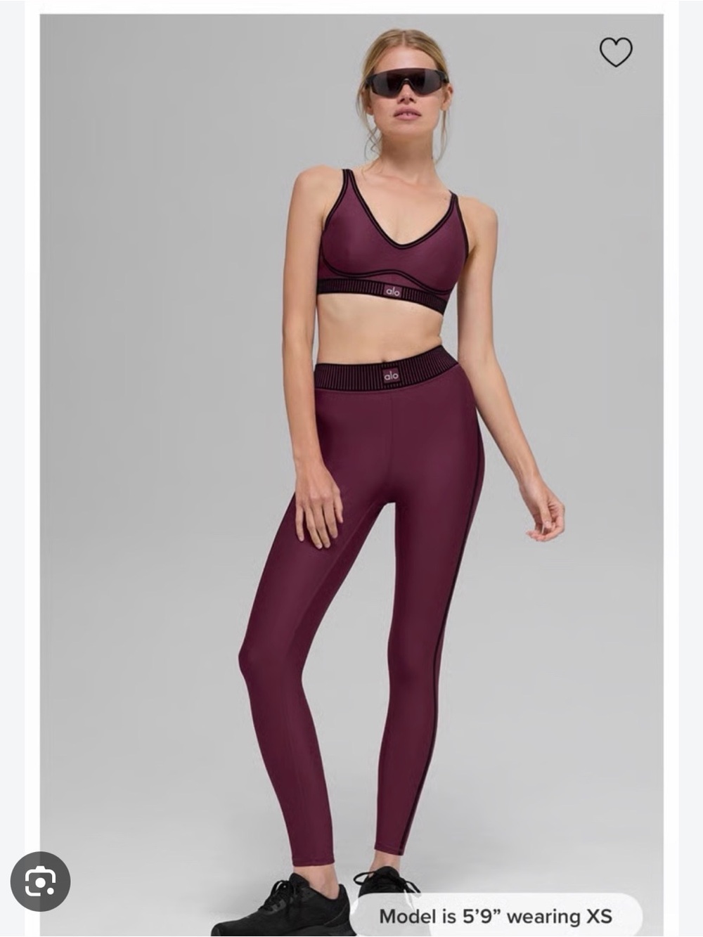 ALO Yoga Burgundy Airlift Line Up Set